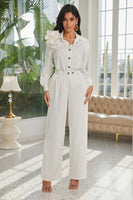 TOPS 9309 - Solid Color Matching Pants Set (BLANCO)