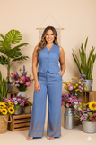 TOPS 1444 - 5159 (Azul y beige)