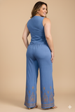 TOPS 1444 - 5159 (Azul y beige)